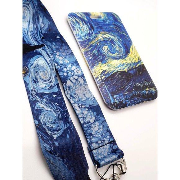 Starry Night Van Gogh Lanyard Blue - Picture 3 of 4